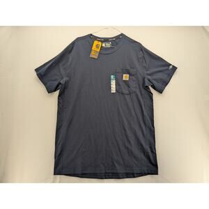 NWT Carhartt Force Relaxed Fit Short Sleeve Pocket T-Shirt in Navy size Medium